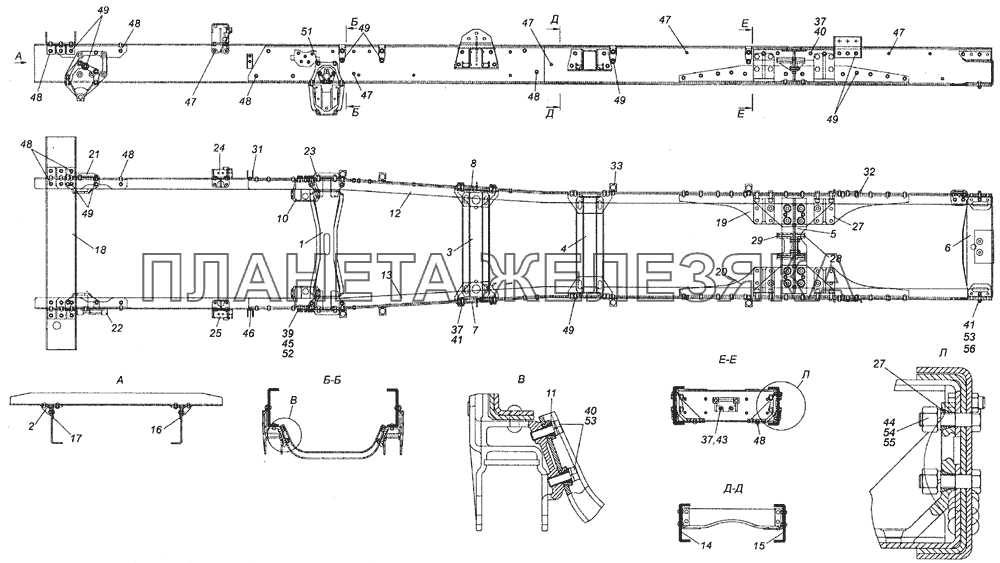 6520-2800010-07 Рама КамАЗ-6520 (Euro-2, 3)